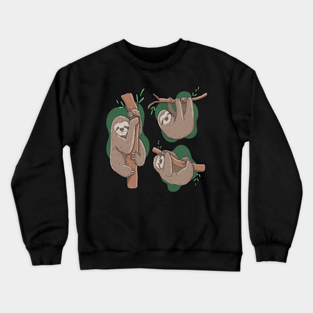 Sloth Crewneck Sweatshirt by Mako Design 